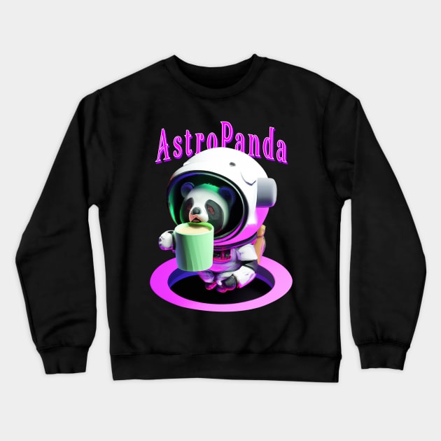 Astro Panda Crewneck Sweatshirt by Lintang Art